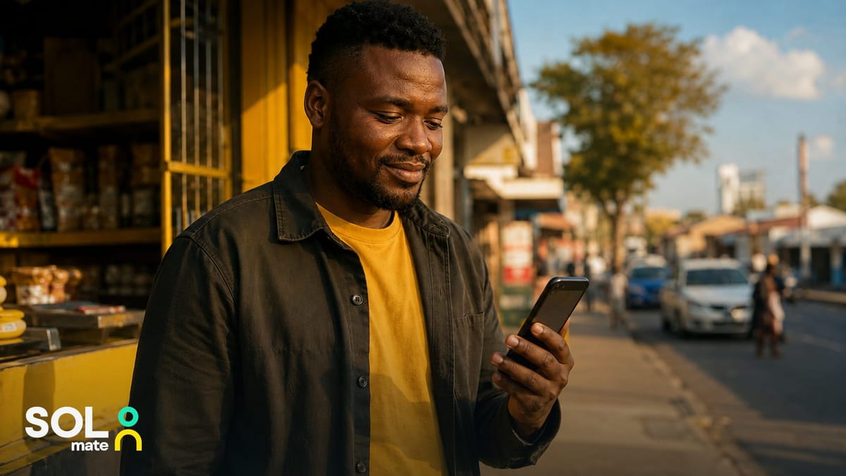 Choosing a money transfer app in South Africa — a man comparing transfer quotes on his phone