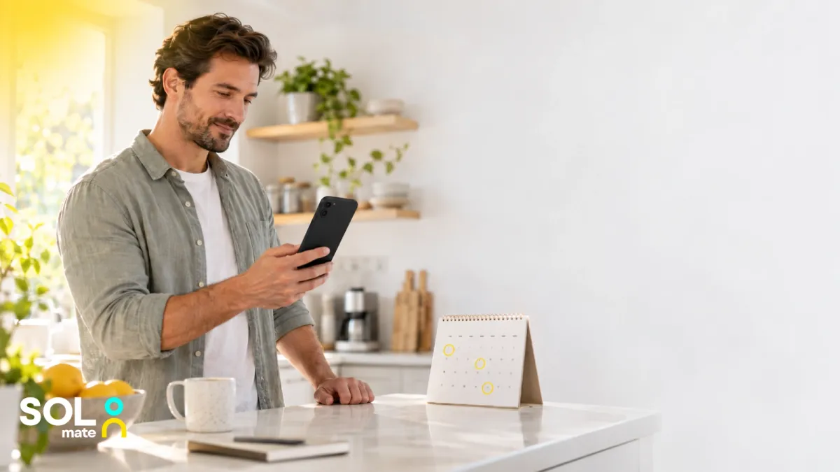 Man reviewing recurring monthly payments in a banking app